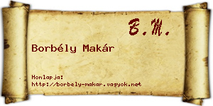 Borbély Makár névjegykártya